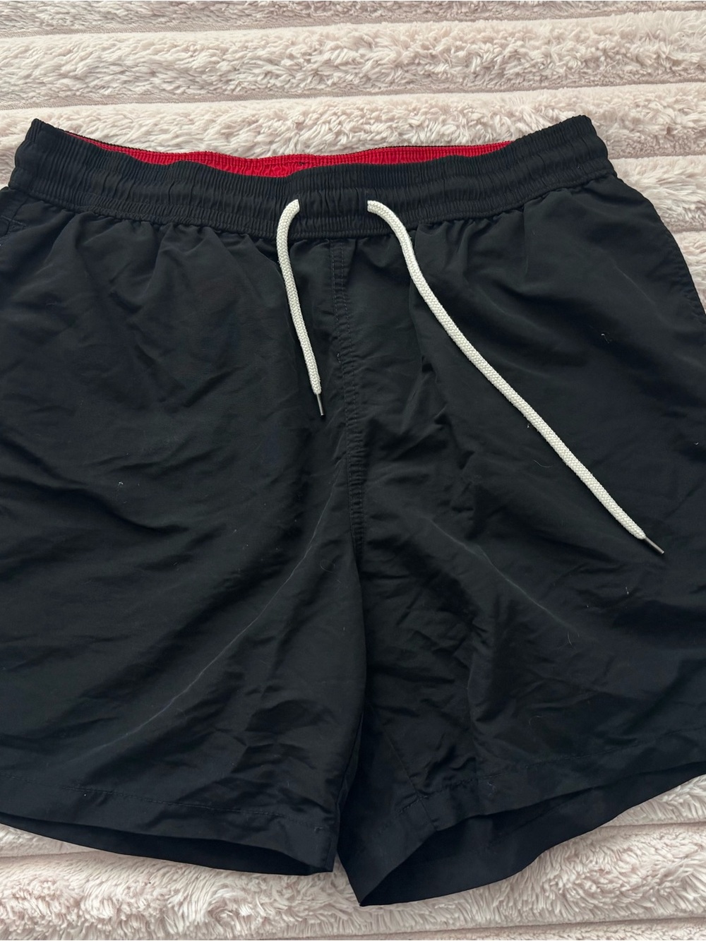 Polo by Ralph Lauren Black swim Shorts with Red Waistband